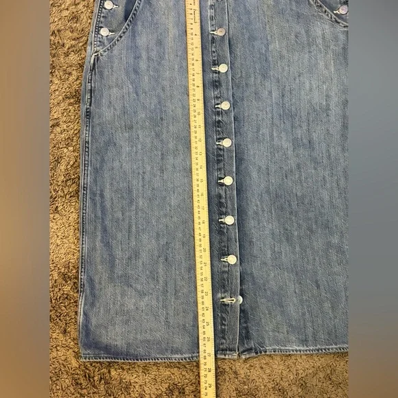 LEVI’S BLUE JEAN LONG SKIRT OVERALLS, size L - Picture 11 of 13